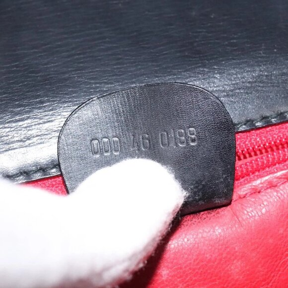 GUCCI Bamboo Hand Bag Leather Black Gold 000 46 0188 Auth 122152 - Picture 11 of 16